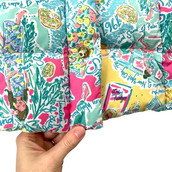 Lilly Pulitzer Lauren down Puffer Vest In the Beginning print Size XS - Picture 5 of 10